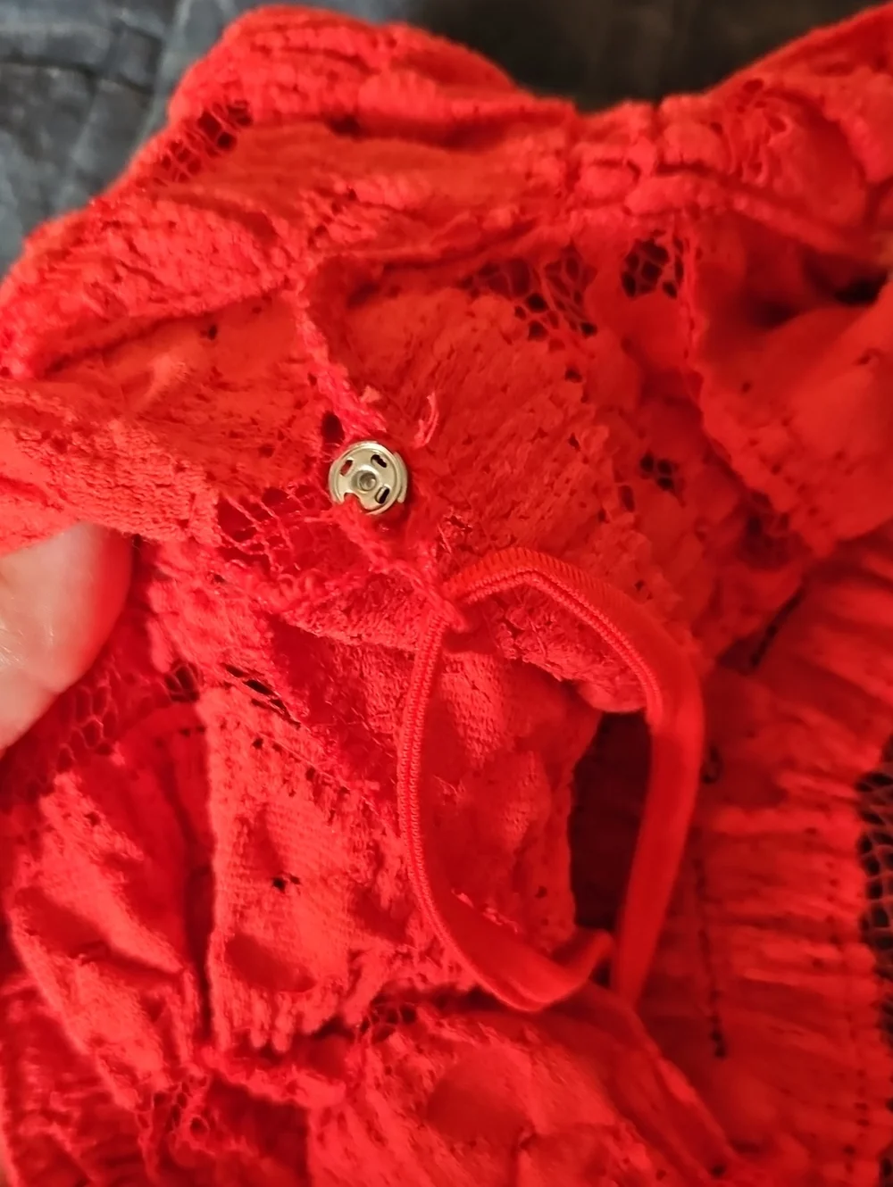 NWT Free People Shayla Lace Dress Tomato Red, L, Stretchy, Mini Slip Included